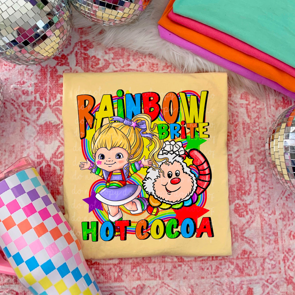 Rainbow hot cocoa 115450 DTF transfer