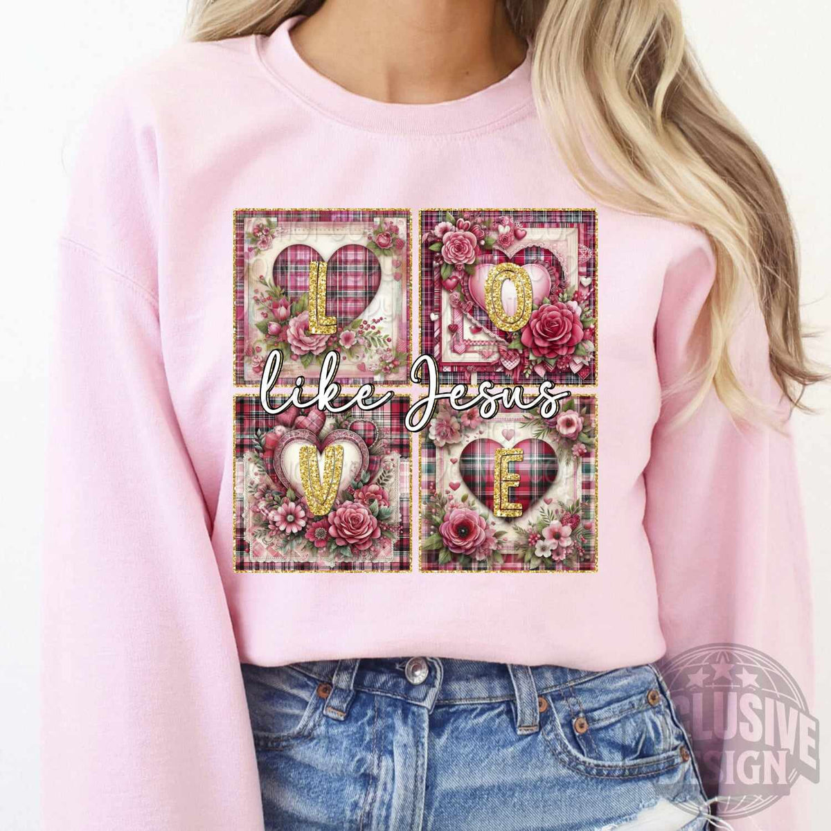 Like Jesus heart blocks 73965 DTF transfer