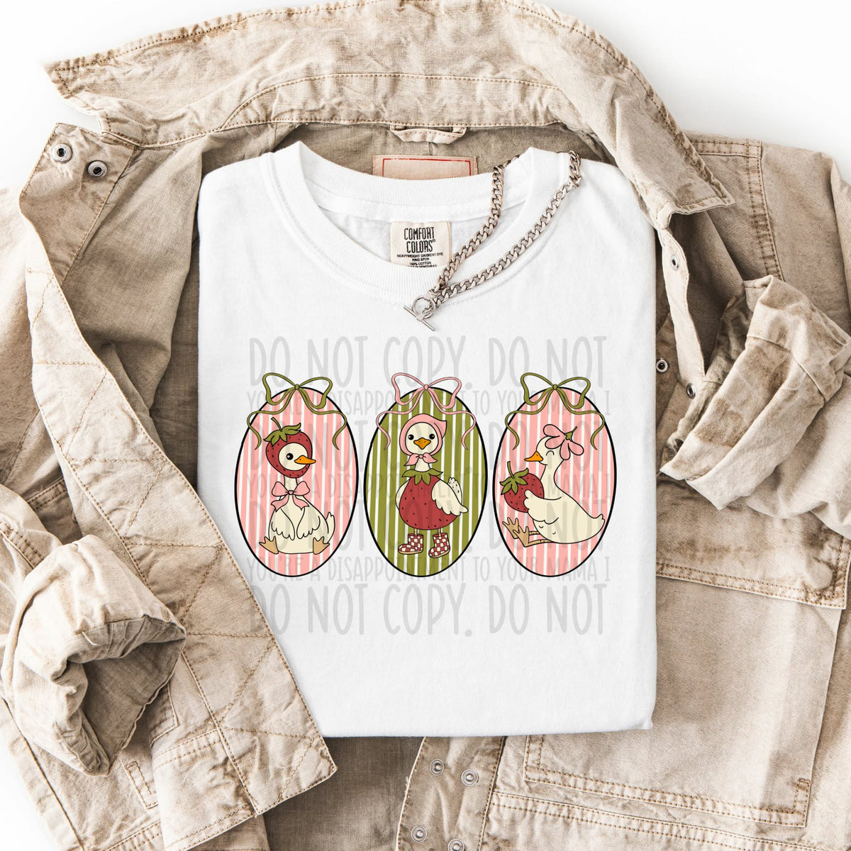 Strawberry goose oval frames (SWD) DTF Transfer