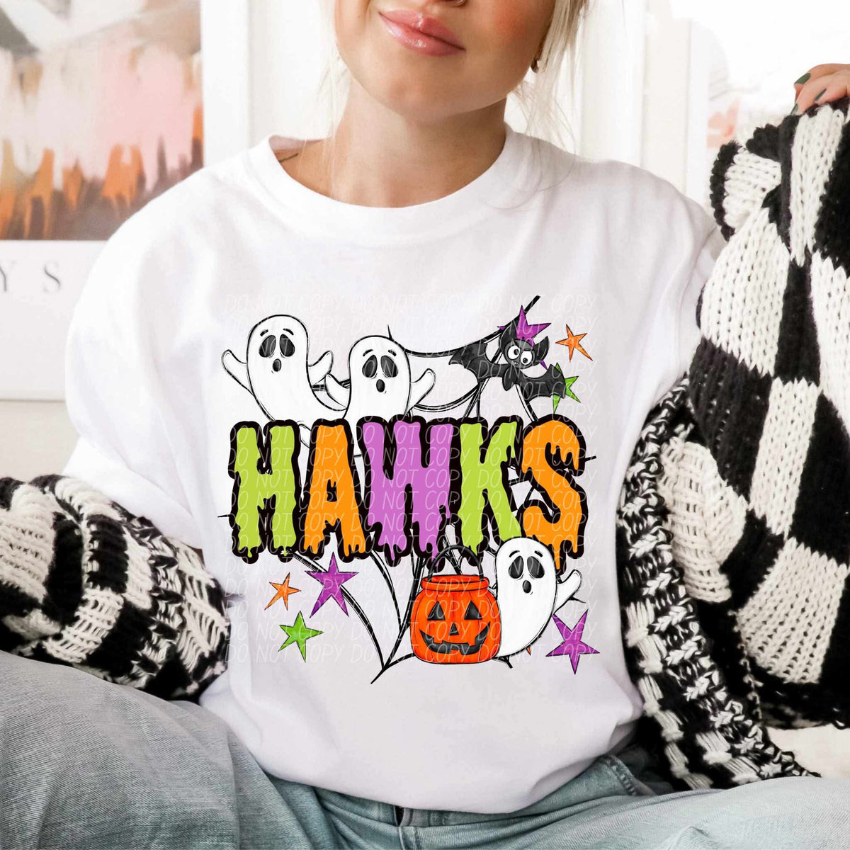 Hawks Halloween (City) DTF transfer