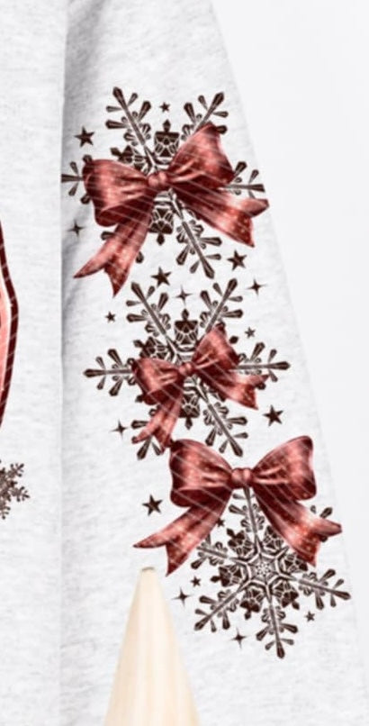Howdy Christmas With Western Santa bows (SLEEVE) AG DTF transfer
