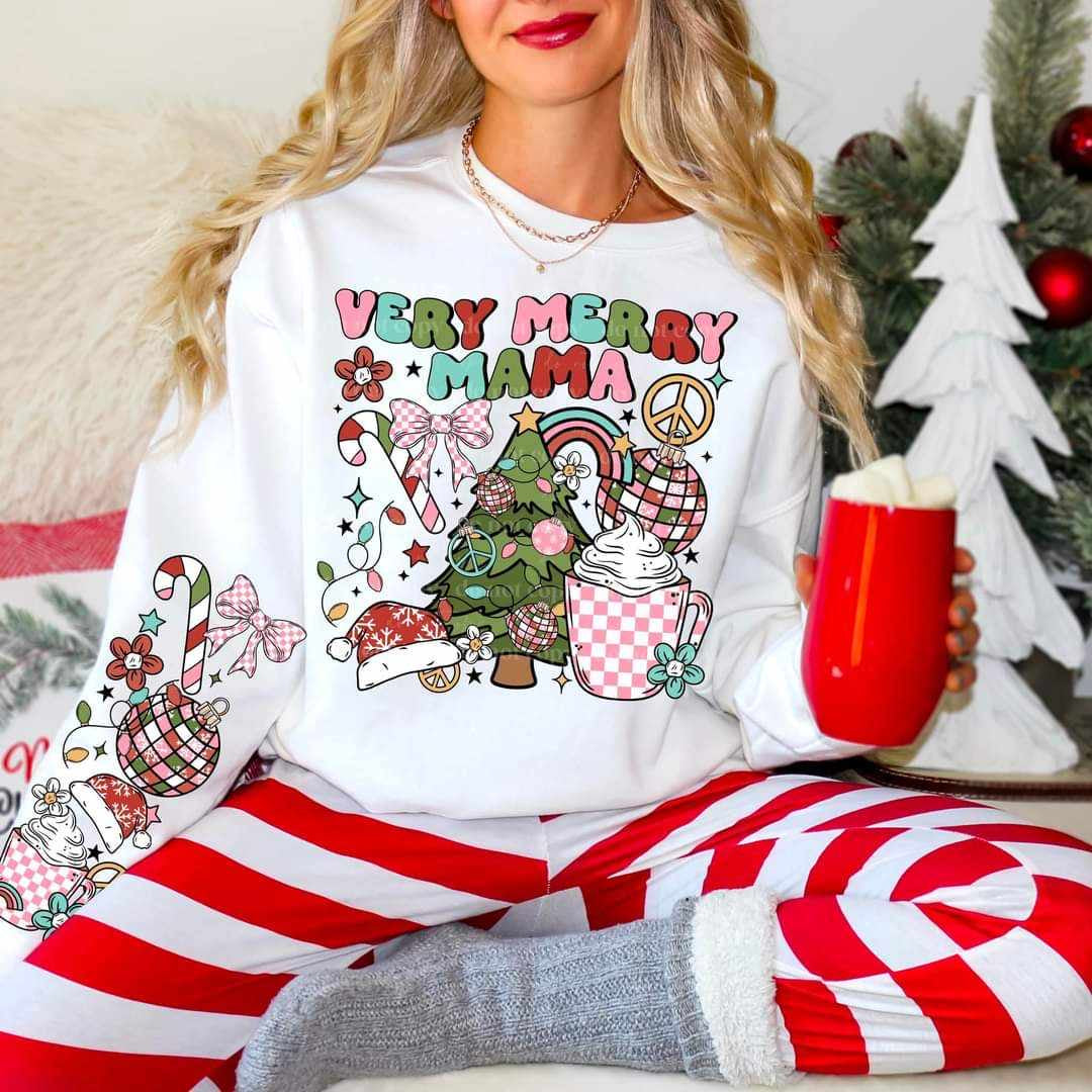 Very merry mama cluster FRONT (CSC) 62651 DTF transfer