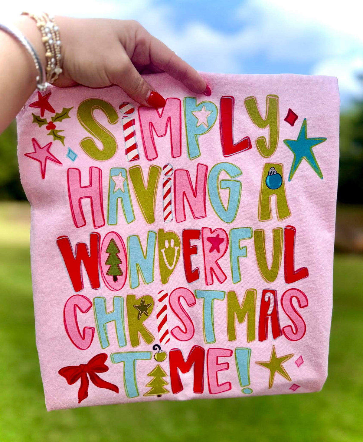 Simply Having a wonderful Christmas Time DTF transfer