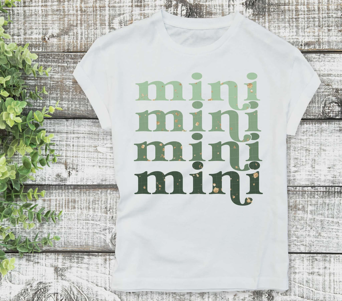 Mini stacked green with gold (LINDA) DTF transfer