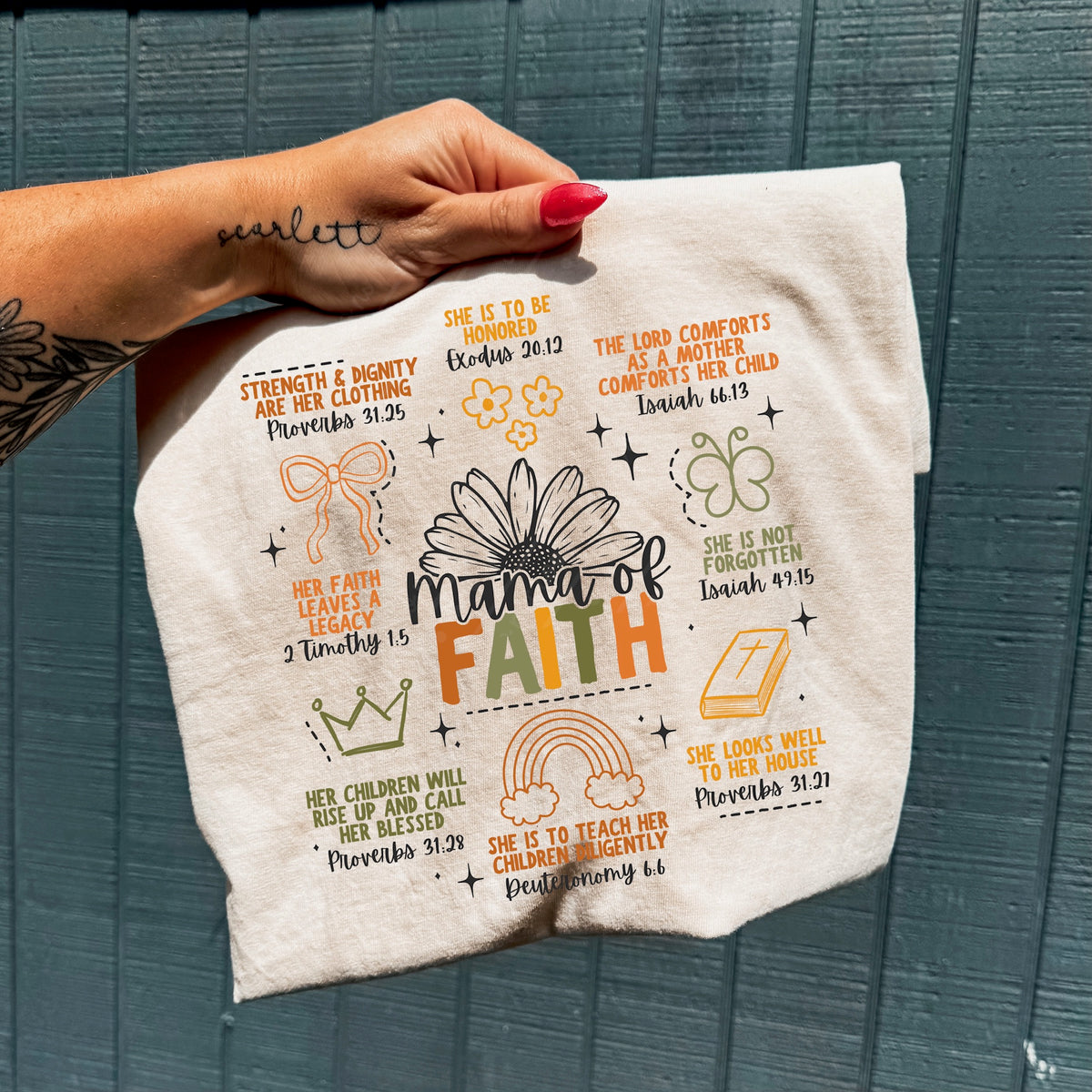 Mama of faith collage (black sunflower with green and yellow) DTF Transfer