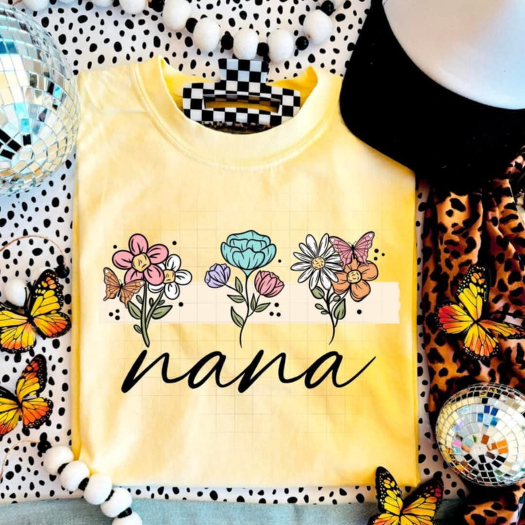 Nana colorful flowers (CSC) 90220 DTF transfer