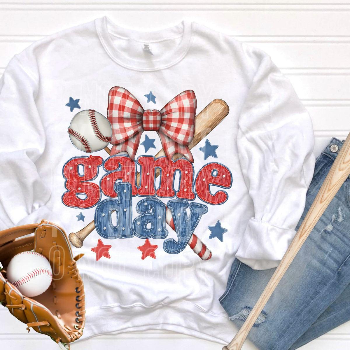 Game Day baseball bow (SBB) DTF transfer