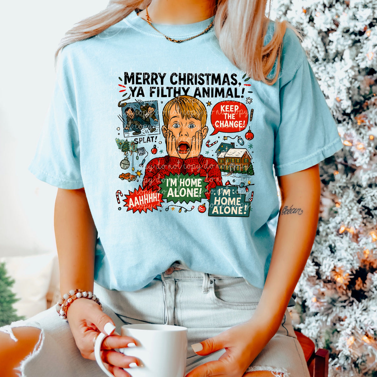 Merry Christmas filthy animal collage 115105 DTF transfer