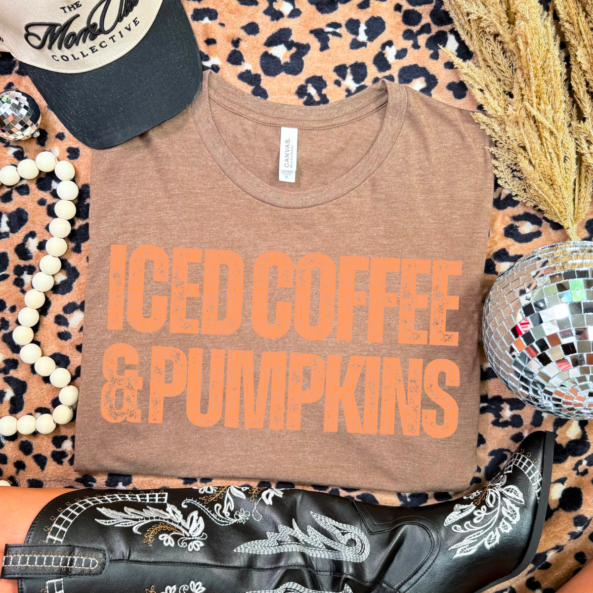 Iced coffee and Pumpkins ORANGE 113411 DTF transfer