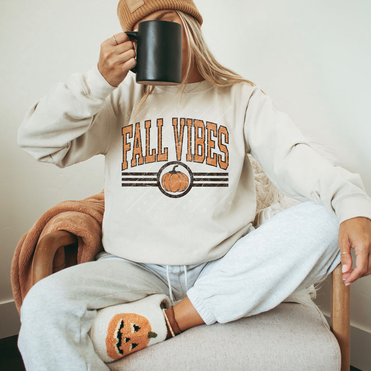 Fall vibes circle and stripes DTF Transfer