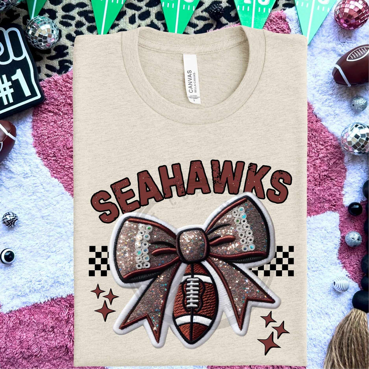 Seahawks bow and football (HW) 58347 DTF transfer