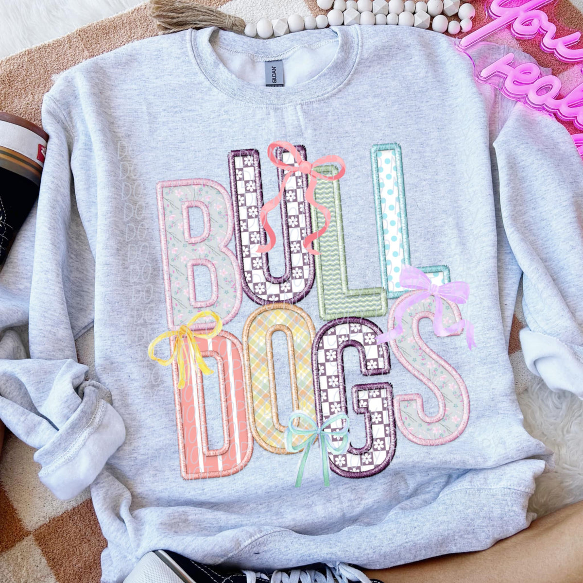 Bulldogs Spring Bow Mascots (CITY) 97129 DTF transfer