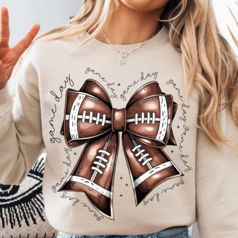 Football Gameday bow DTF transfers