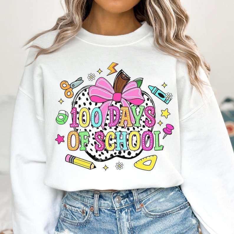 100 days of school Dalmatian Apple 77634 DTF transfer
