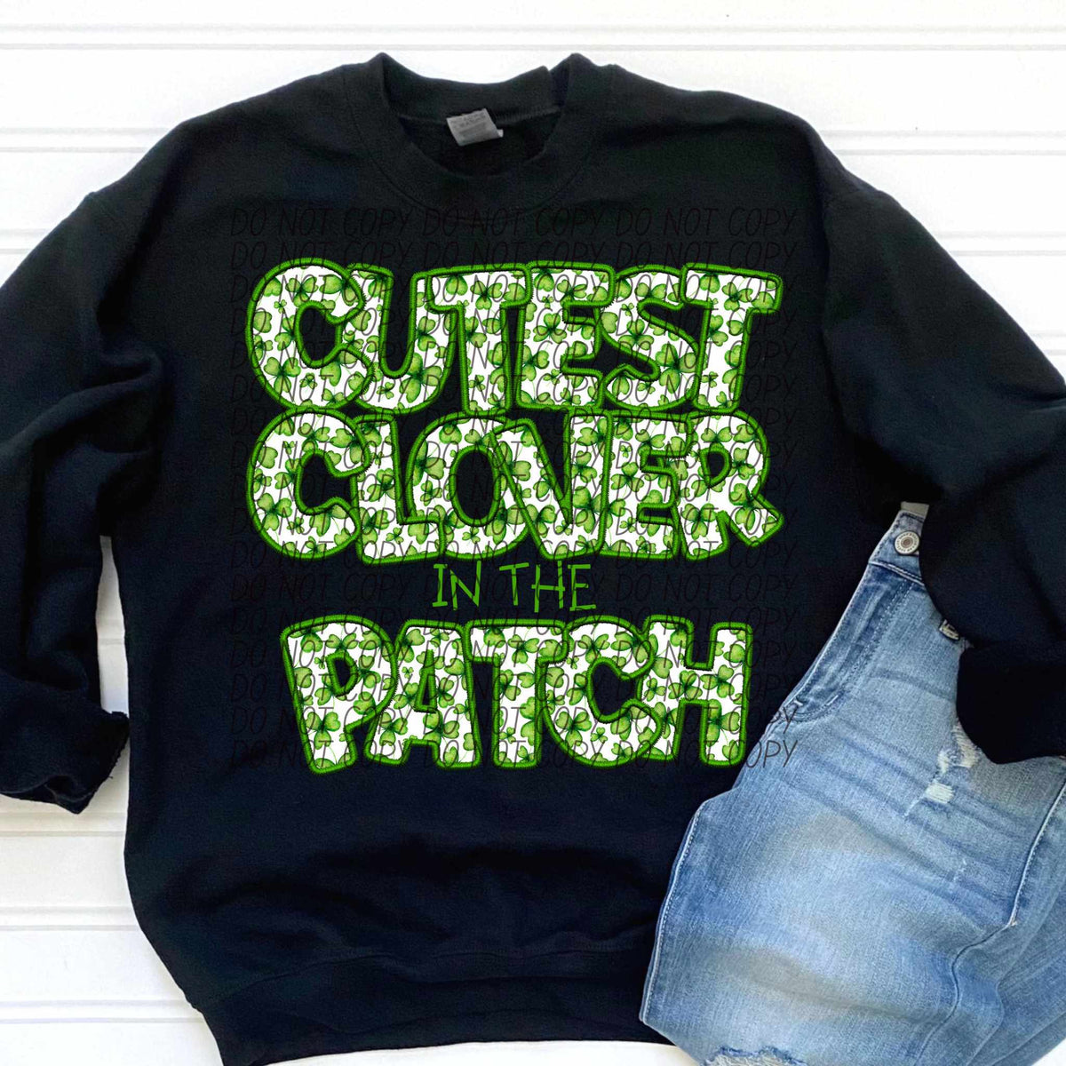 Cutest clover in the patch clover embroidery (CITY) 85095 DTF transfer