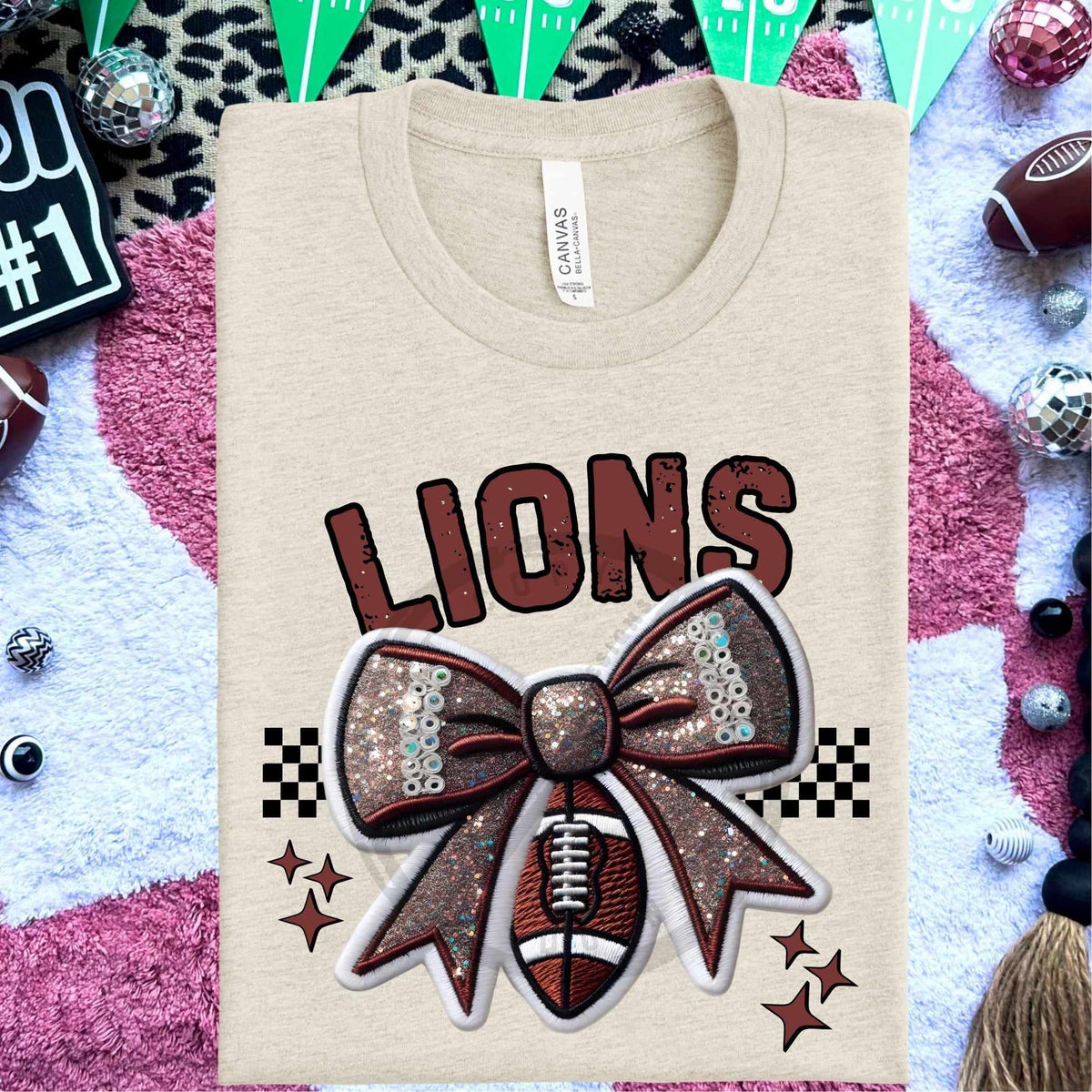 Lions bow and football (HW) 58335 DTF transfer