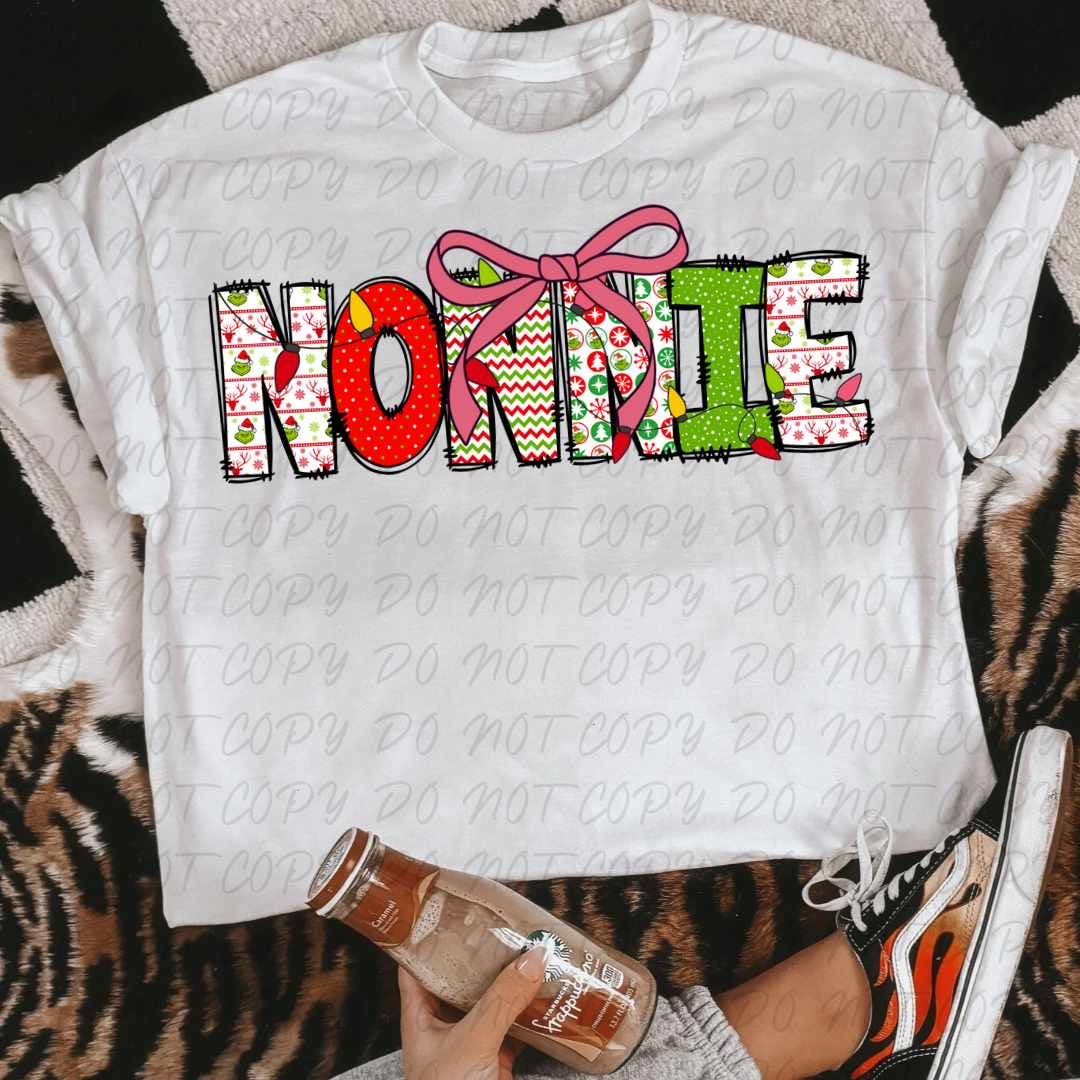 Nonnie light pink bow (VINTAGE) 64161 DTF transfer