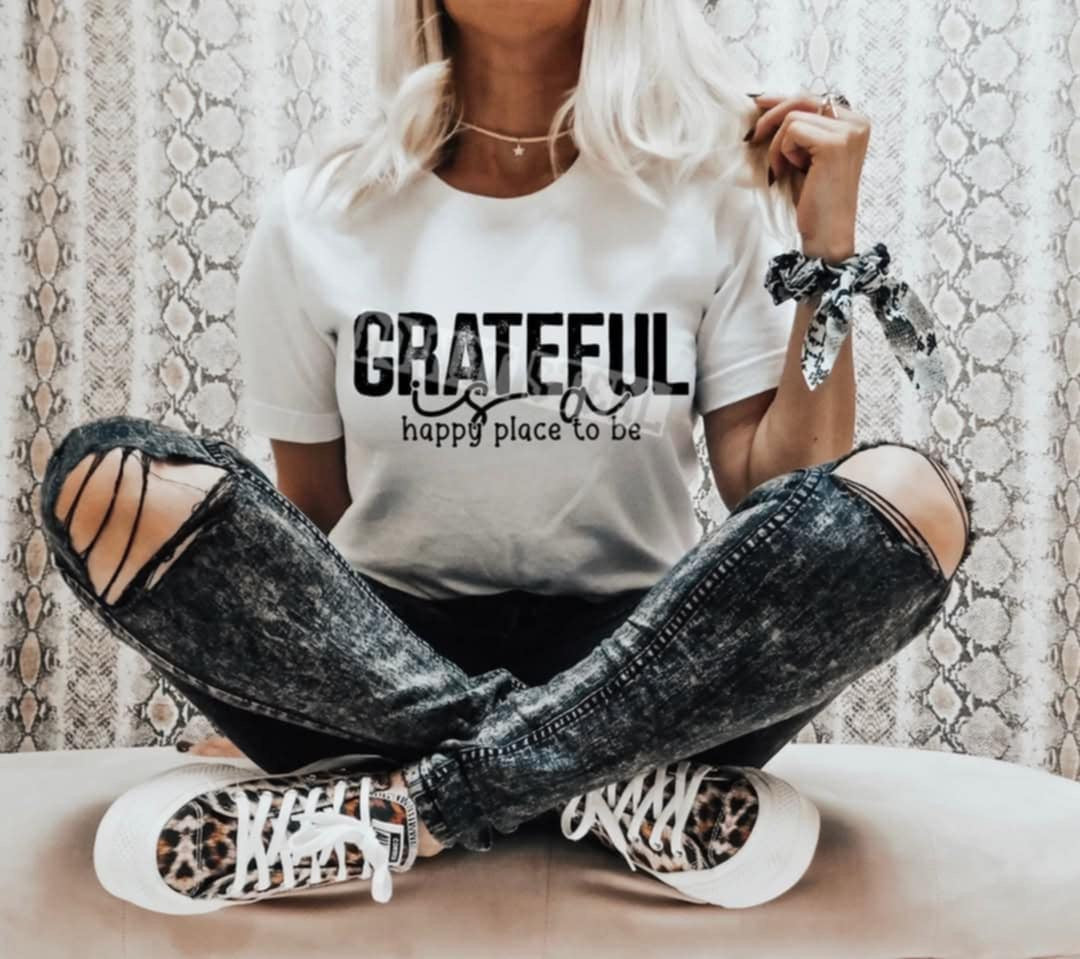 Grateful is a happy place to be (C’s) 100473 DTF transfer