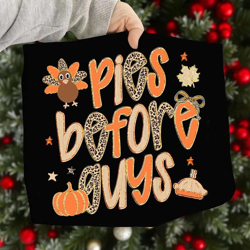 Pies before guys Cheetah and orange DTF transfer