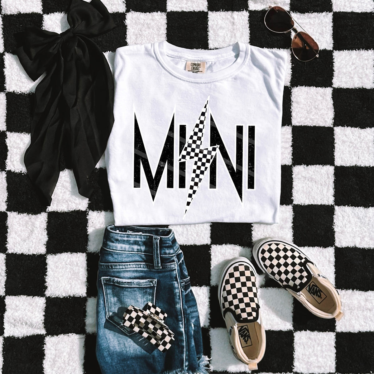 Mini Black and White Lightning Bolt scarlow 110329 DTF transfer