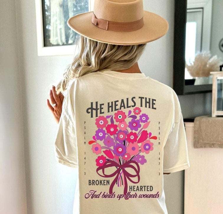 He heals the broken hearted 65192 DTF transfer