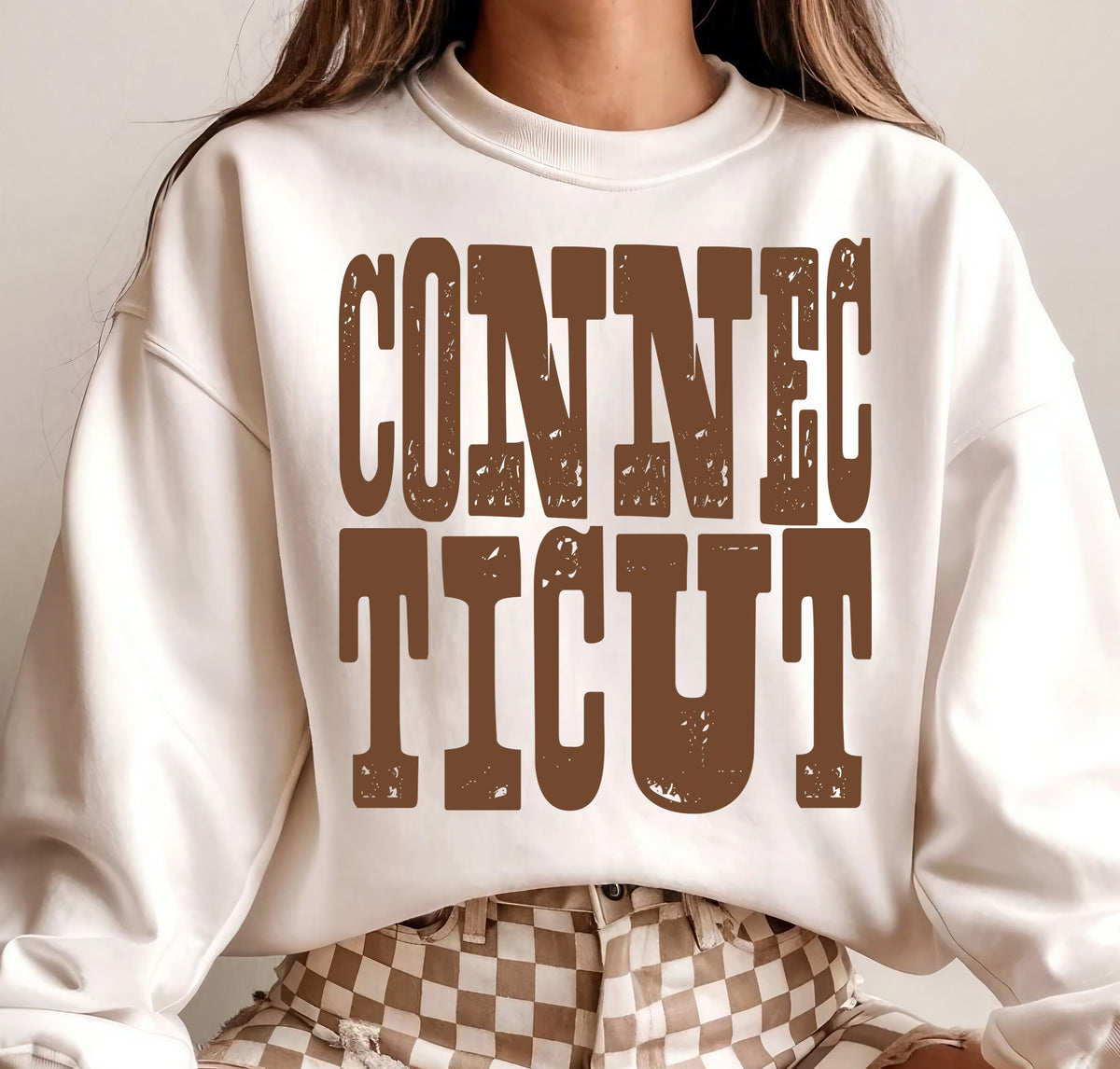 Connecticut Brown Grunge (S&G) DTF Transfer