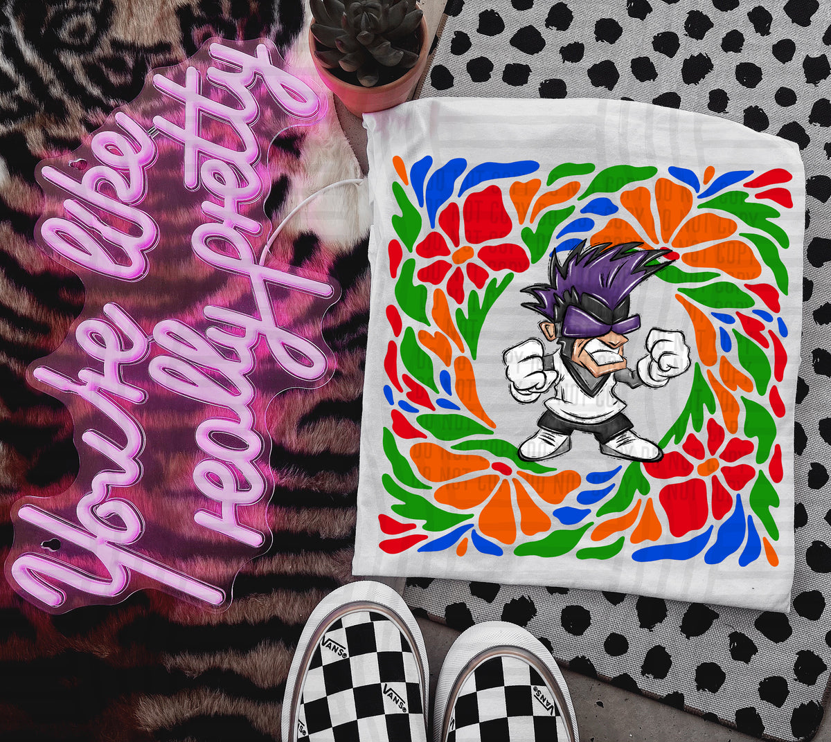 Purple Rebel Retro Floral (Caplinger) 101120 DTF transfer