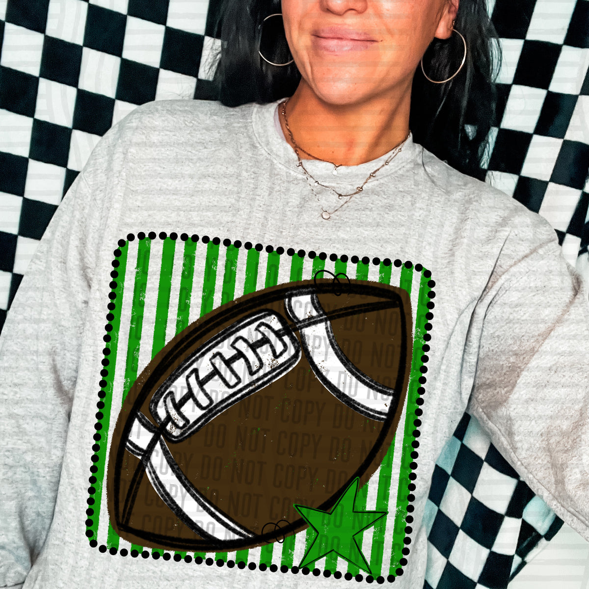 Football green striped frame (Caplinger) DTF transfer