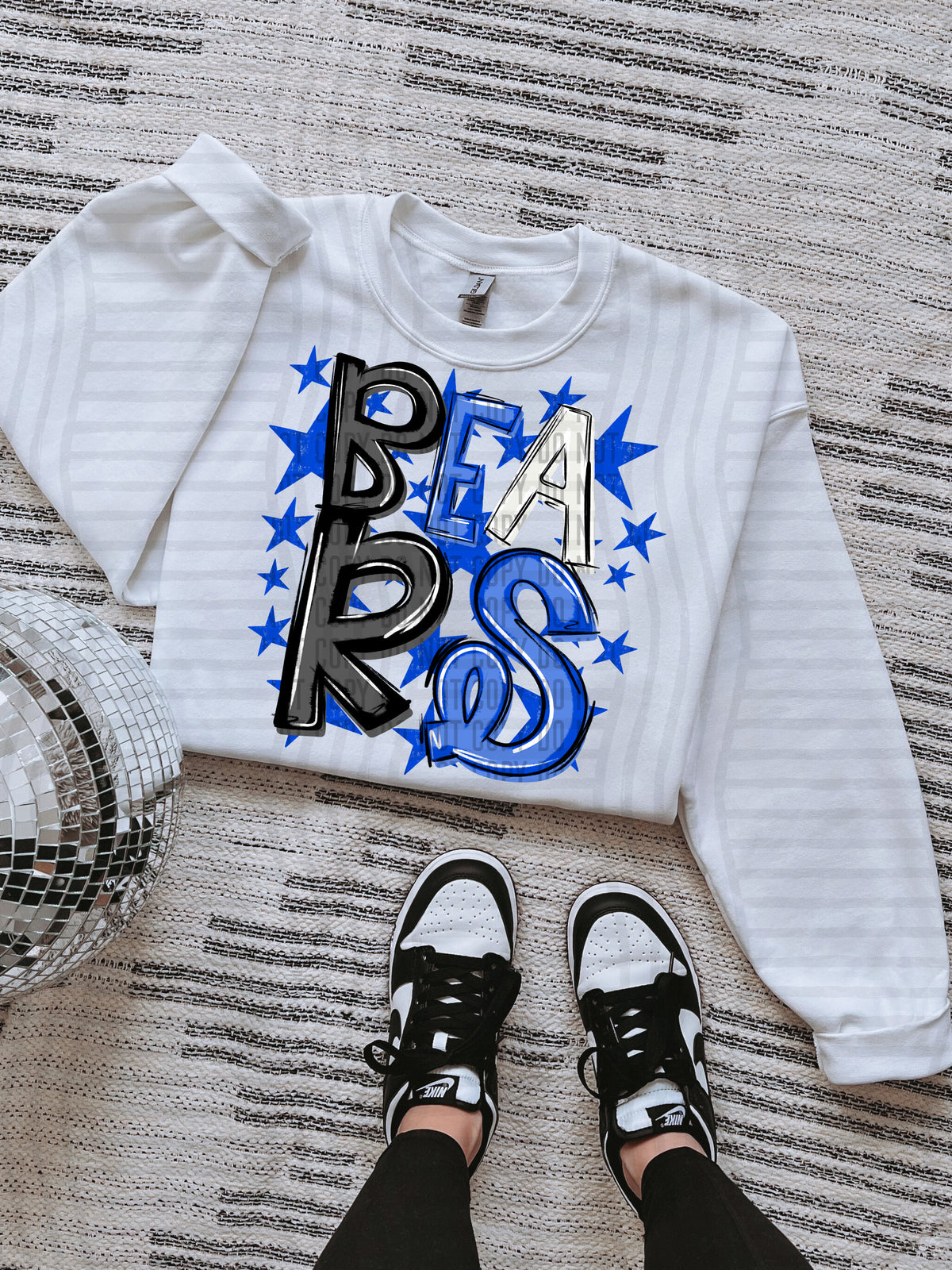 bears black and blue with blue stars (caplinger) DTF Transfer