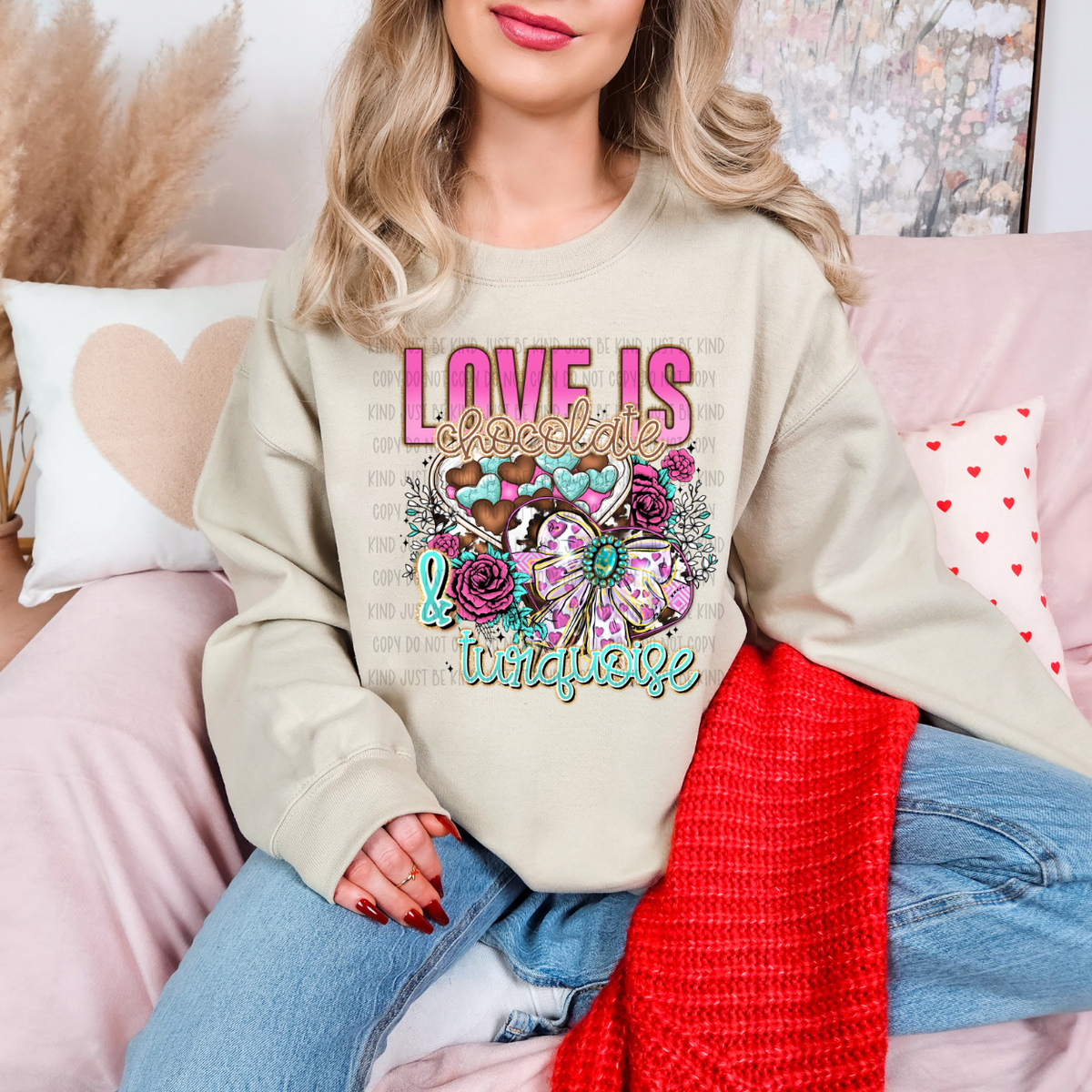 Love Is Chocolate & Turquoise (SSD) 78592 DTF Transfer