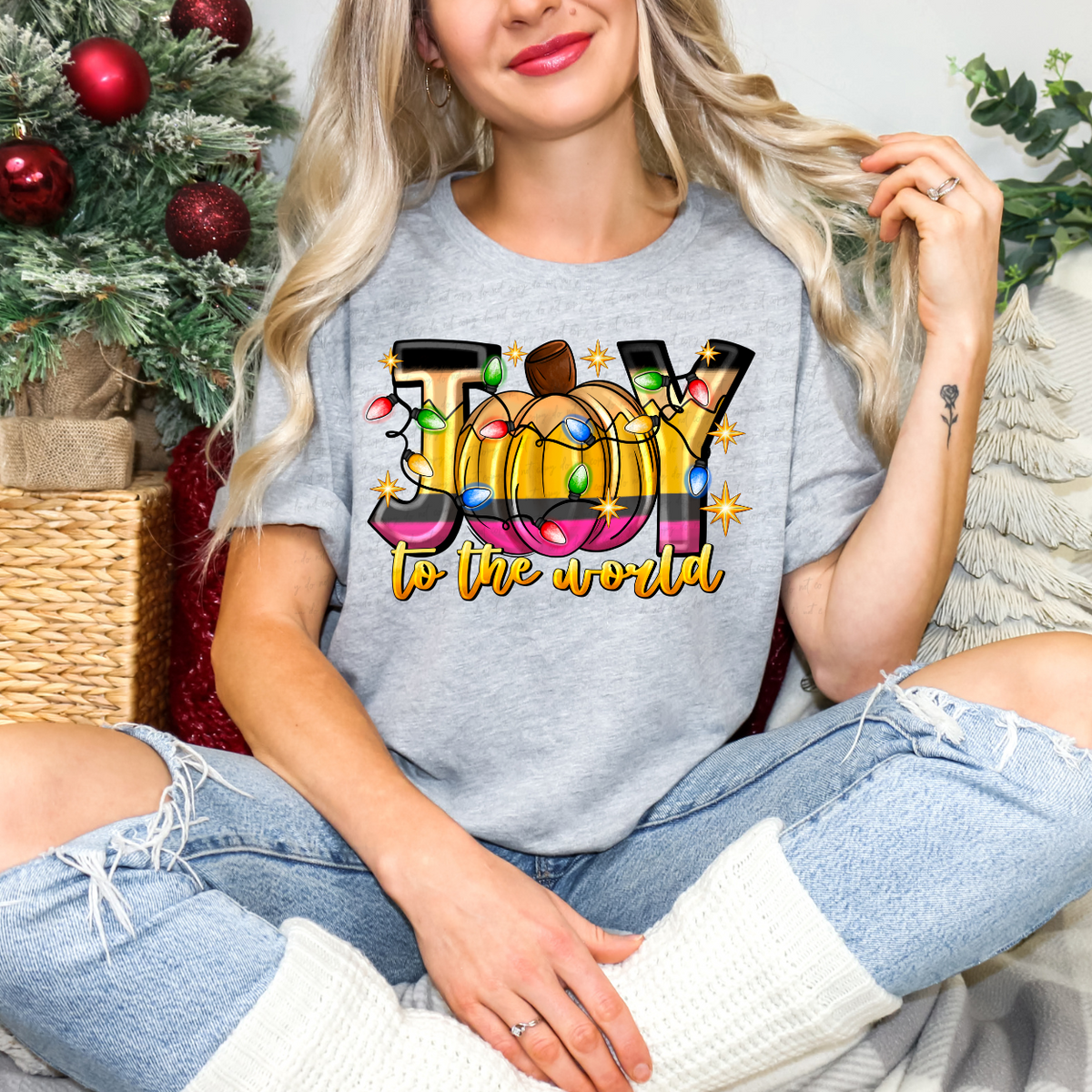 Pencil Joy To The World (RD) DTF Transfer