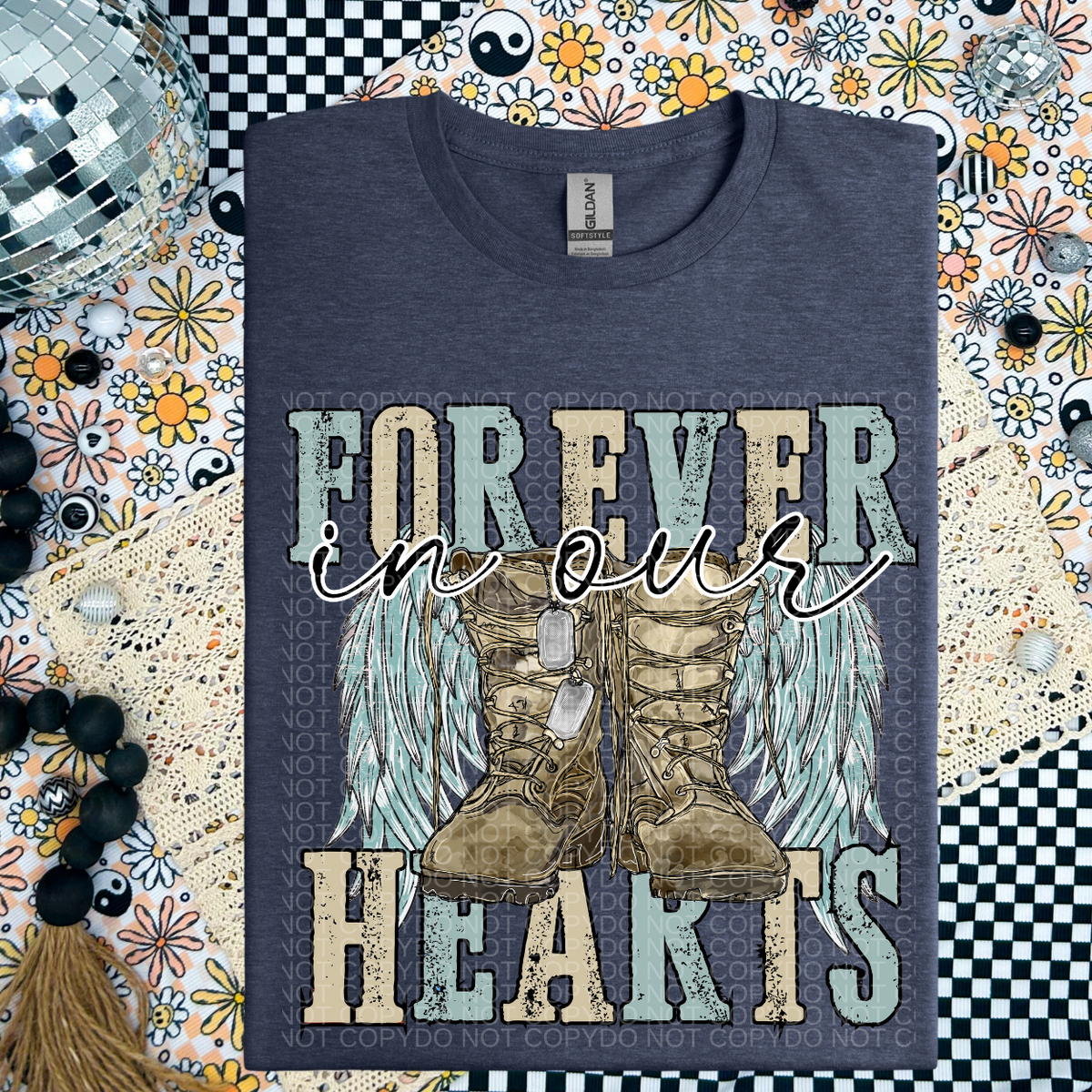 Forever in our hearts Army boots (SSD) DTF transfer