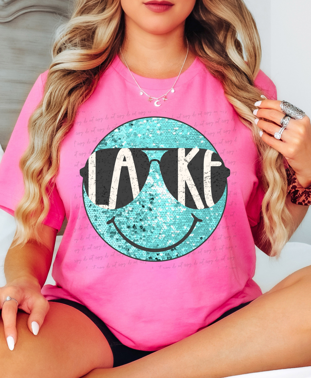 Blue smiley lake 28913 DTF Transfer