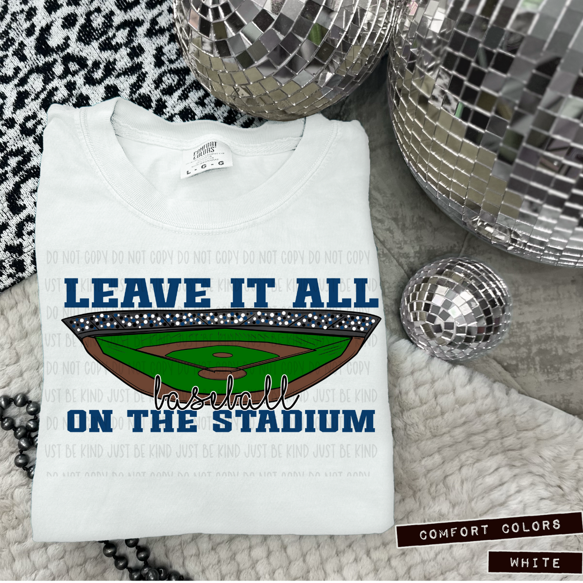 Baseball Leave It All On The Stadium Navy (Caplinger) 83420 DTF Transfer