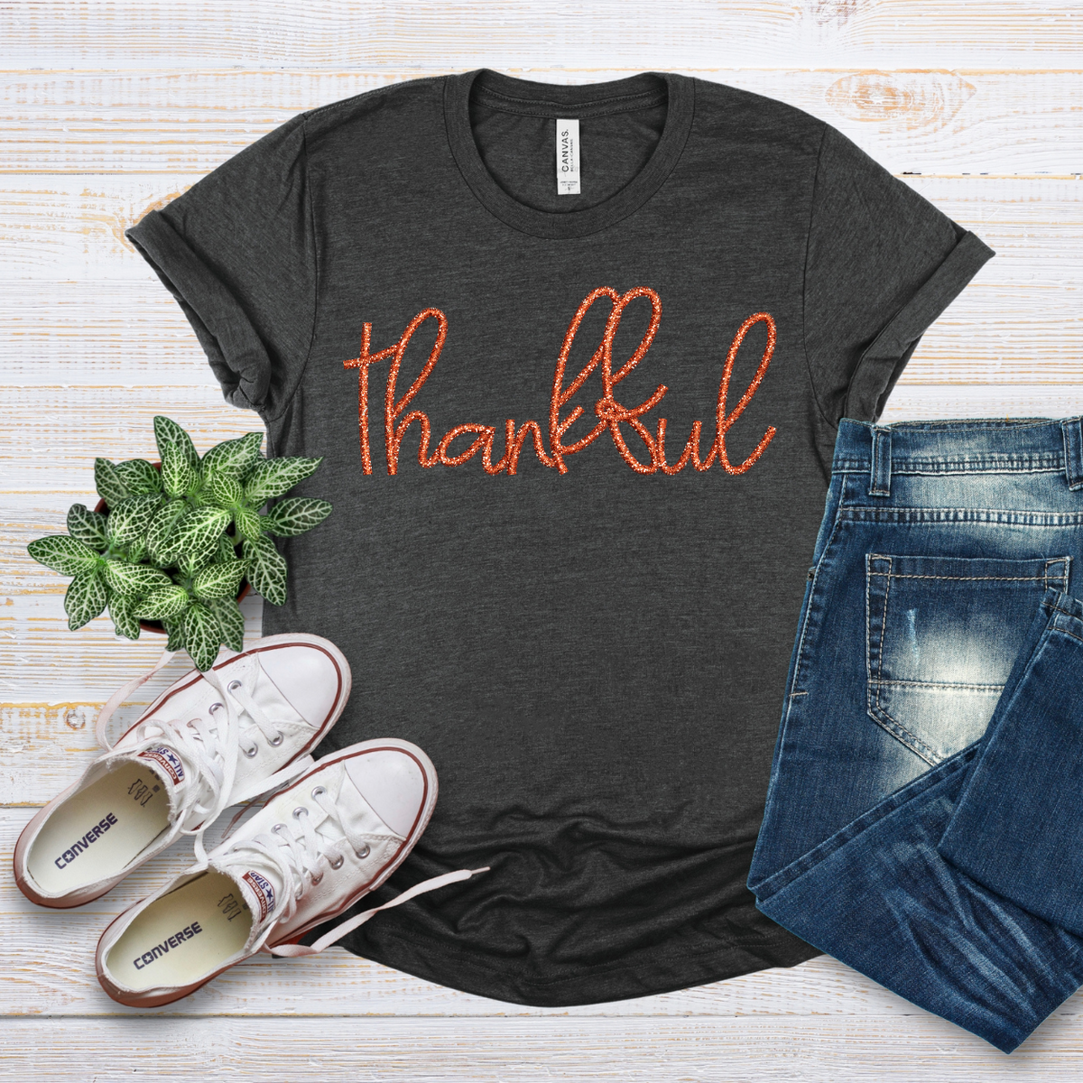 Thankful (Orange No Pumpkins) 68378 DTF Transfer