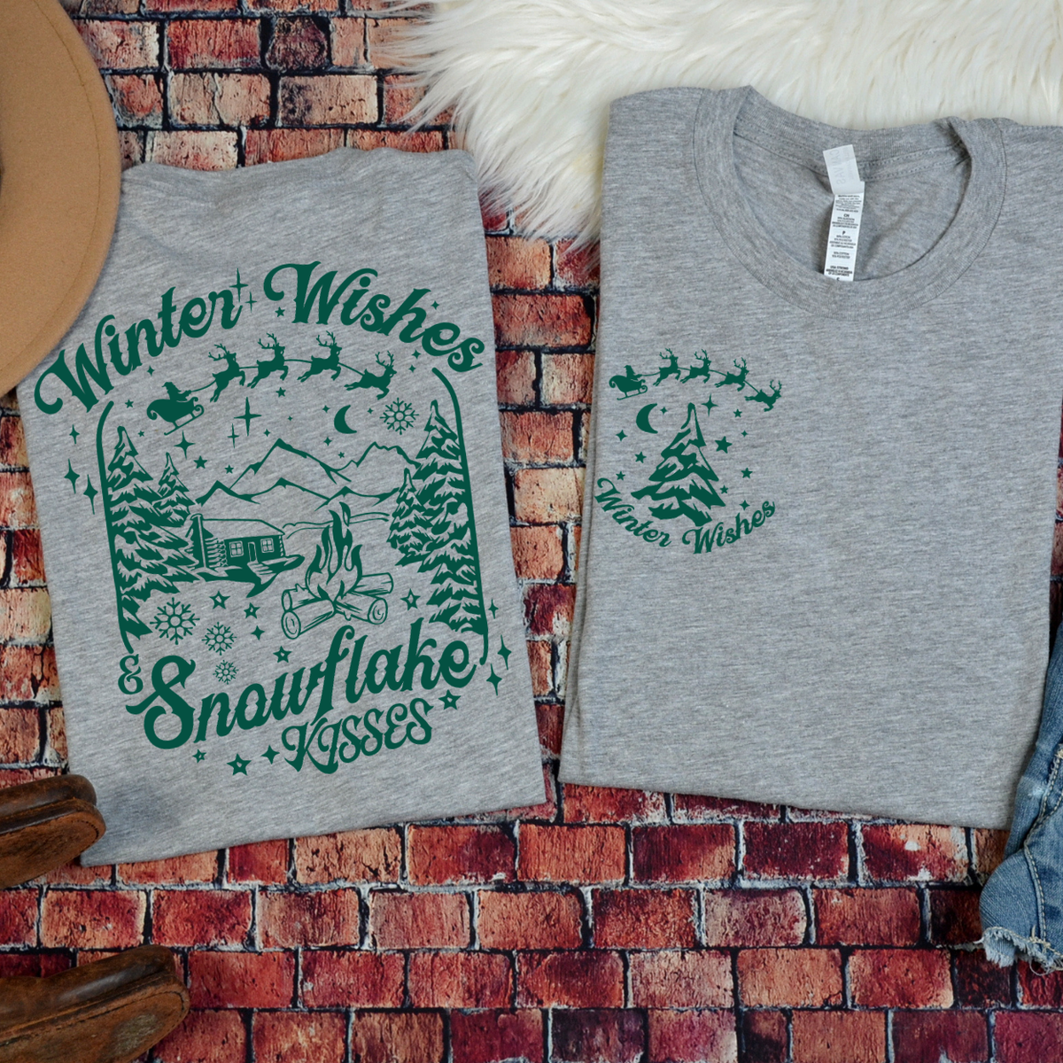 Winter Wishes *Green* (POCKET ONLY) 68339 DTF Transfer