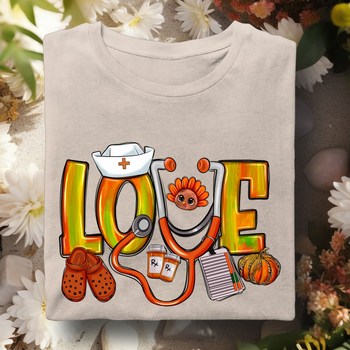 Thanksgiving Love Nurse-38839-DTF transfer
