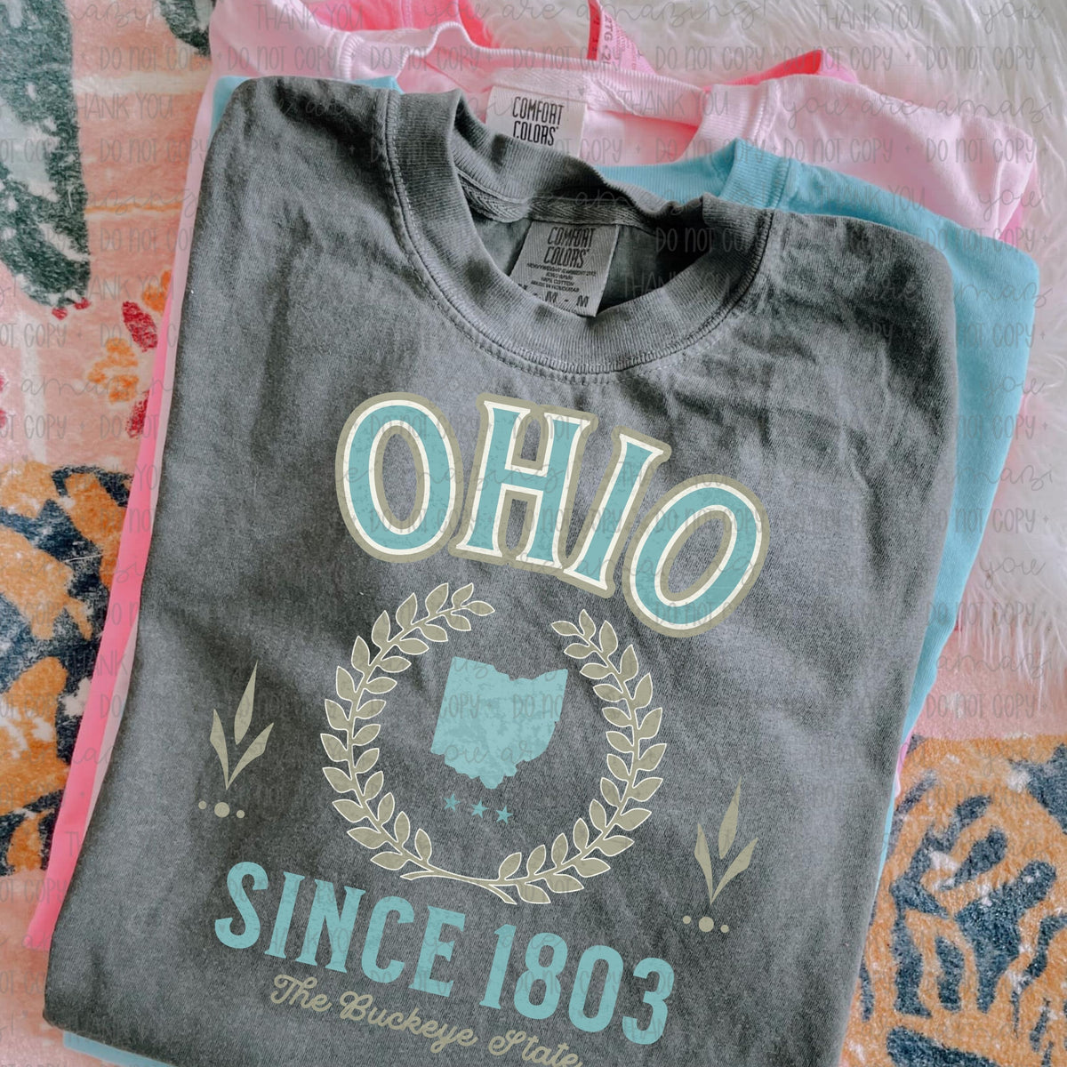 Teal Varsity Letter States (OHDD) DTF transfers