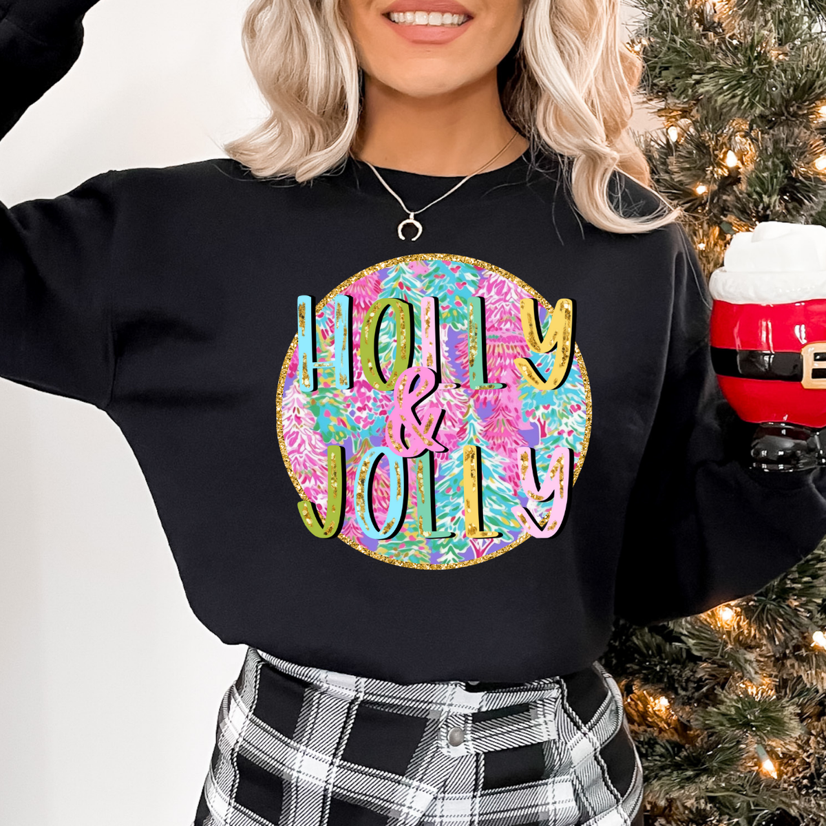 Holly & Jolly (Neon colors)  DTF Transfer