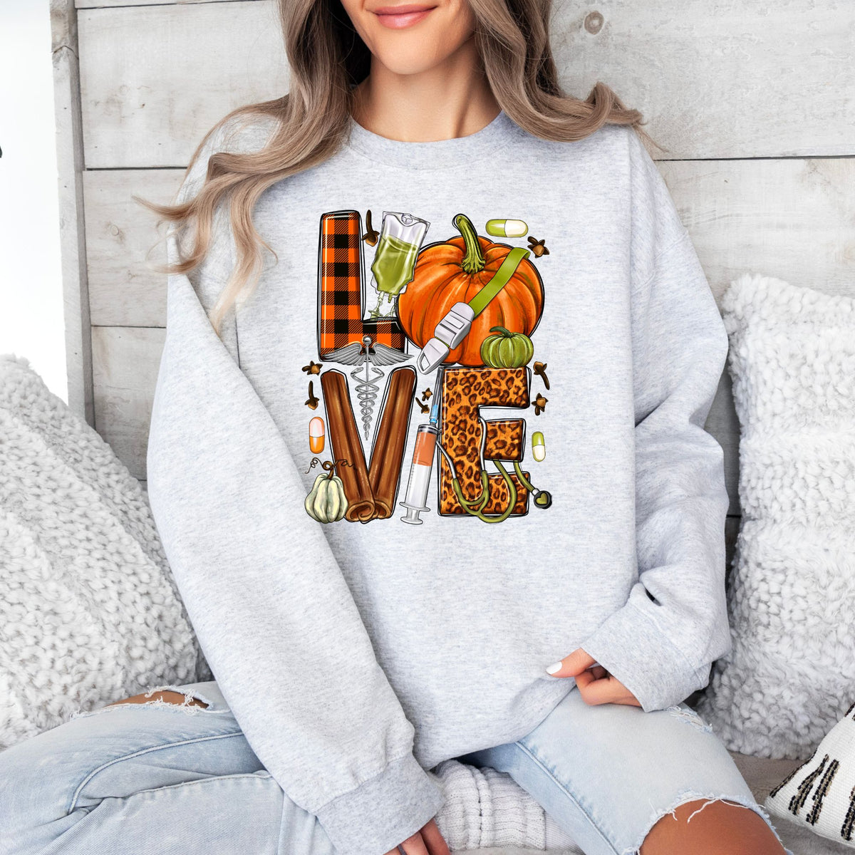 Love Fall Nurse-47216-DTF transfer