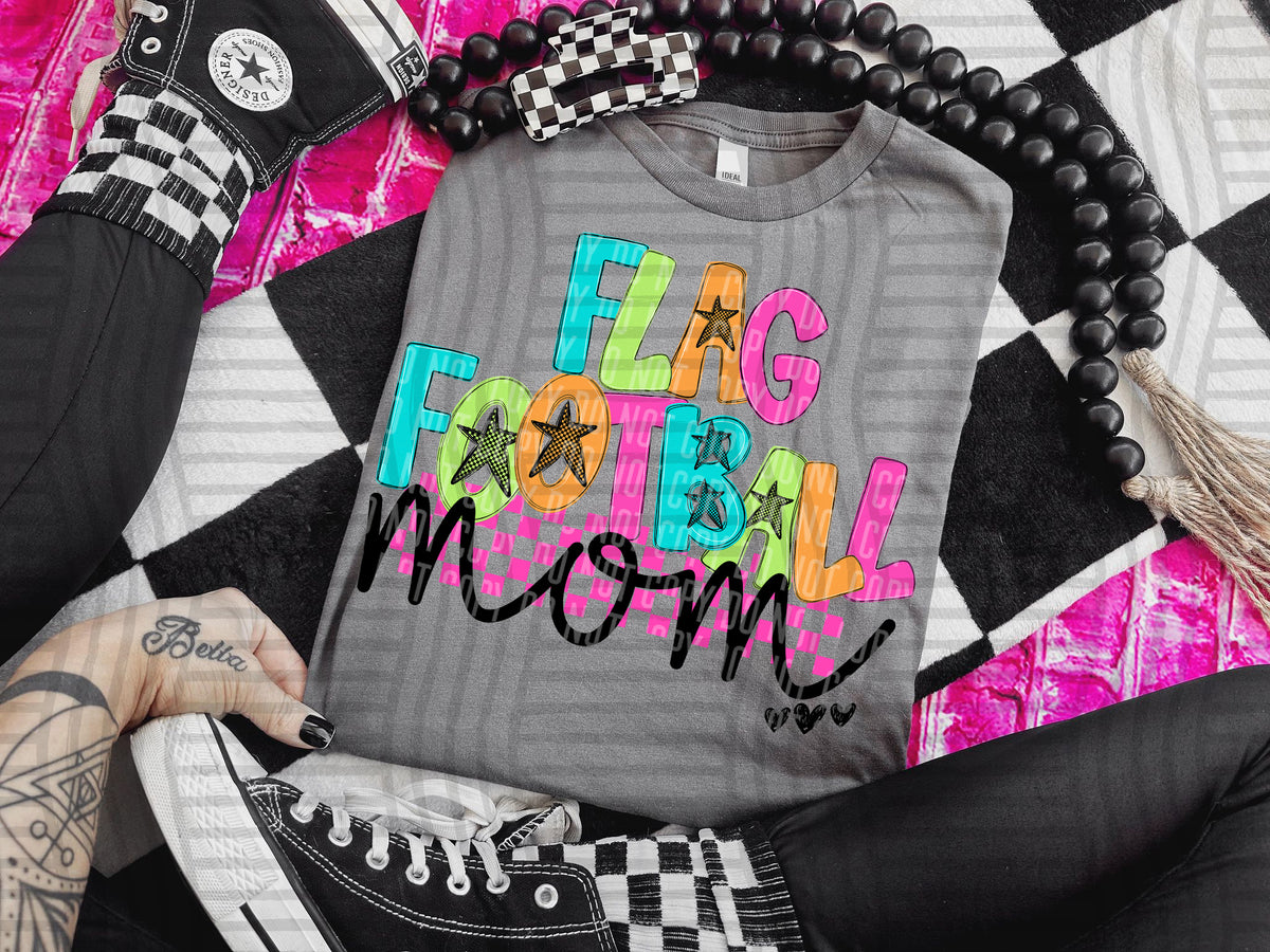 Flag Football mom checkmate starburst (Caplinger) DTF Transfer