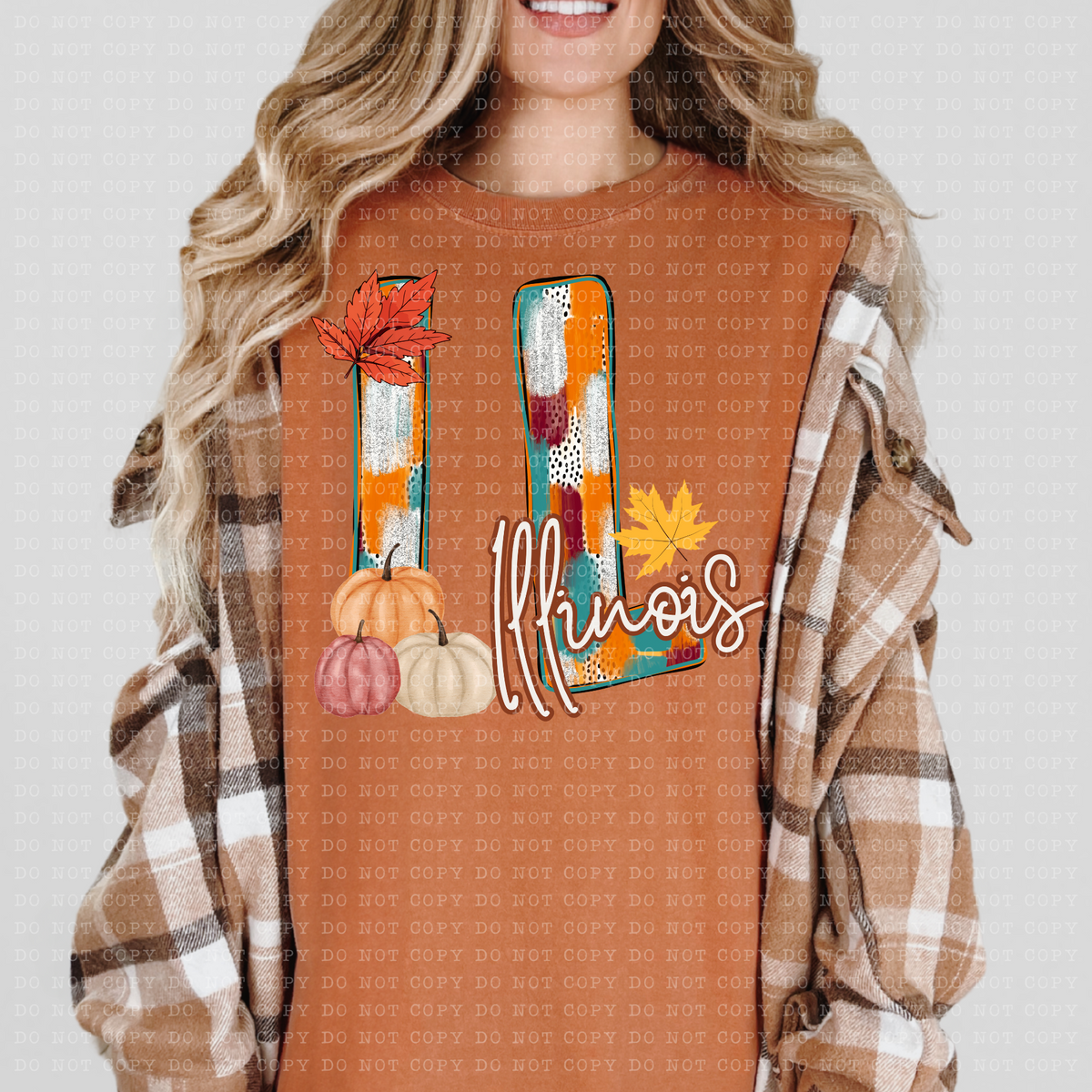 IL Illinois Fall Watercolor 59783 DTF Transfer