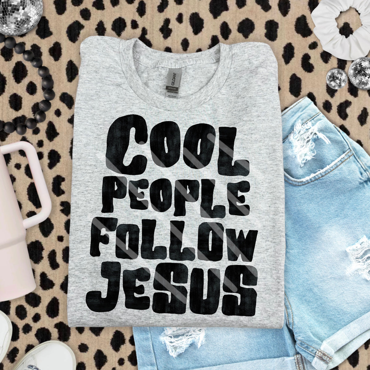 Cool People Follow Jesus BLACK 110626 DTF transfer
