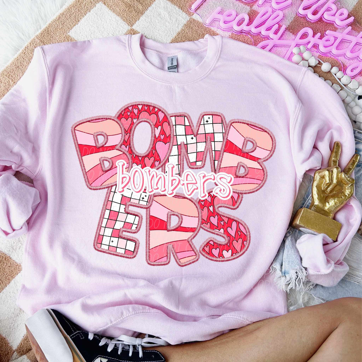 Bombers pink groovy (CITY) 79585 DTF transfer