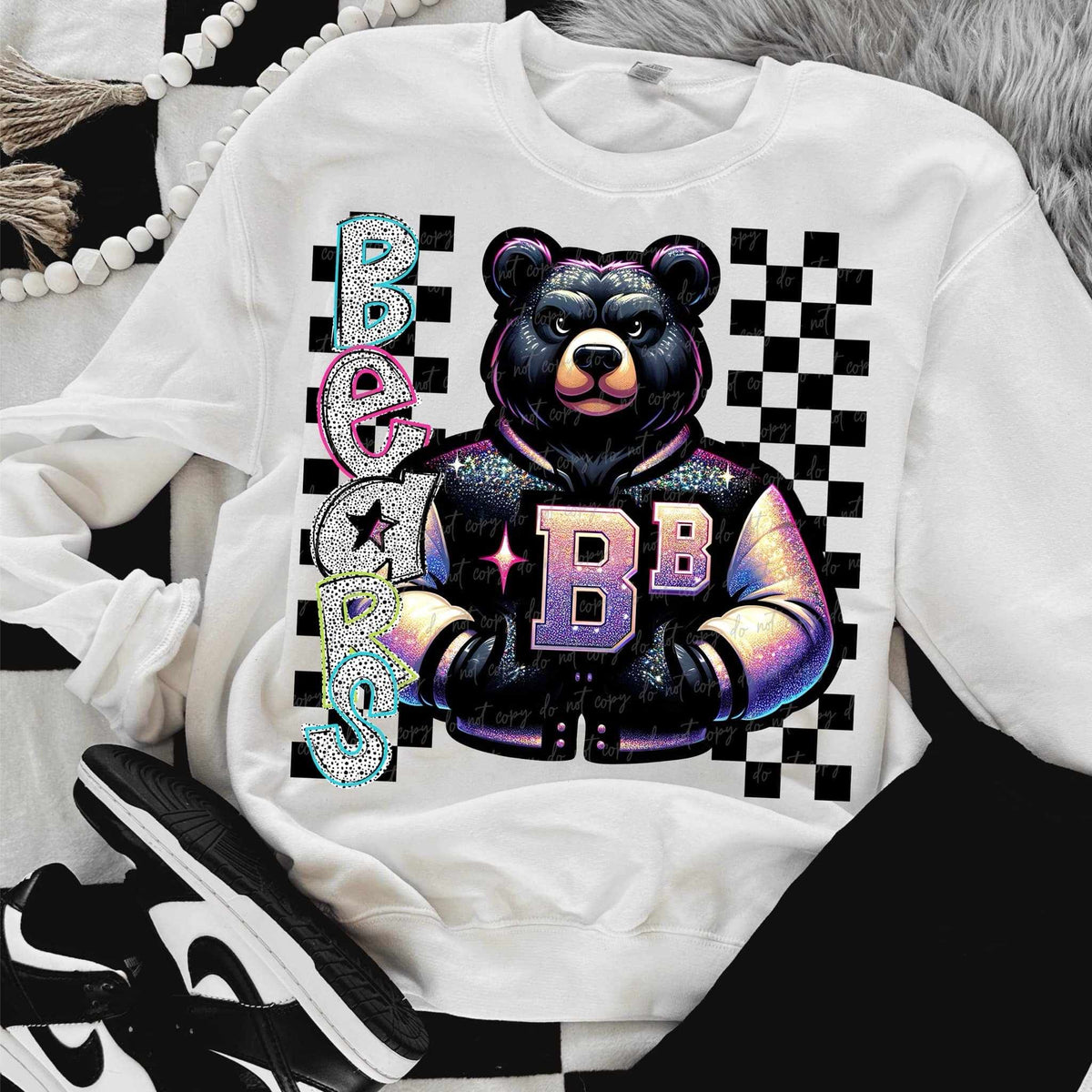 Bears Dalmatian filled with mascot (VIRGO) 58032 DTF transfer
