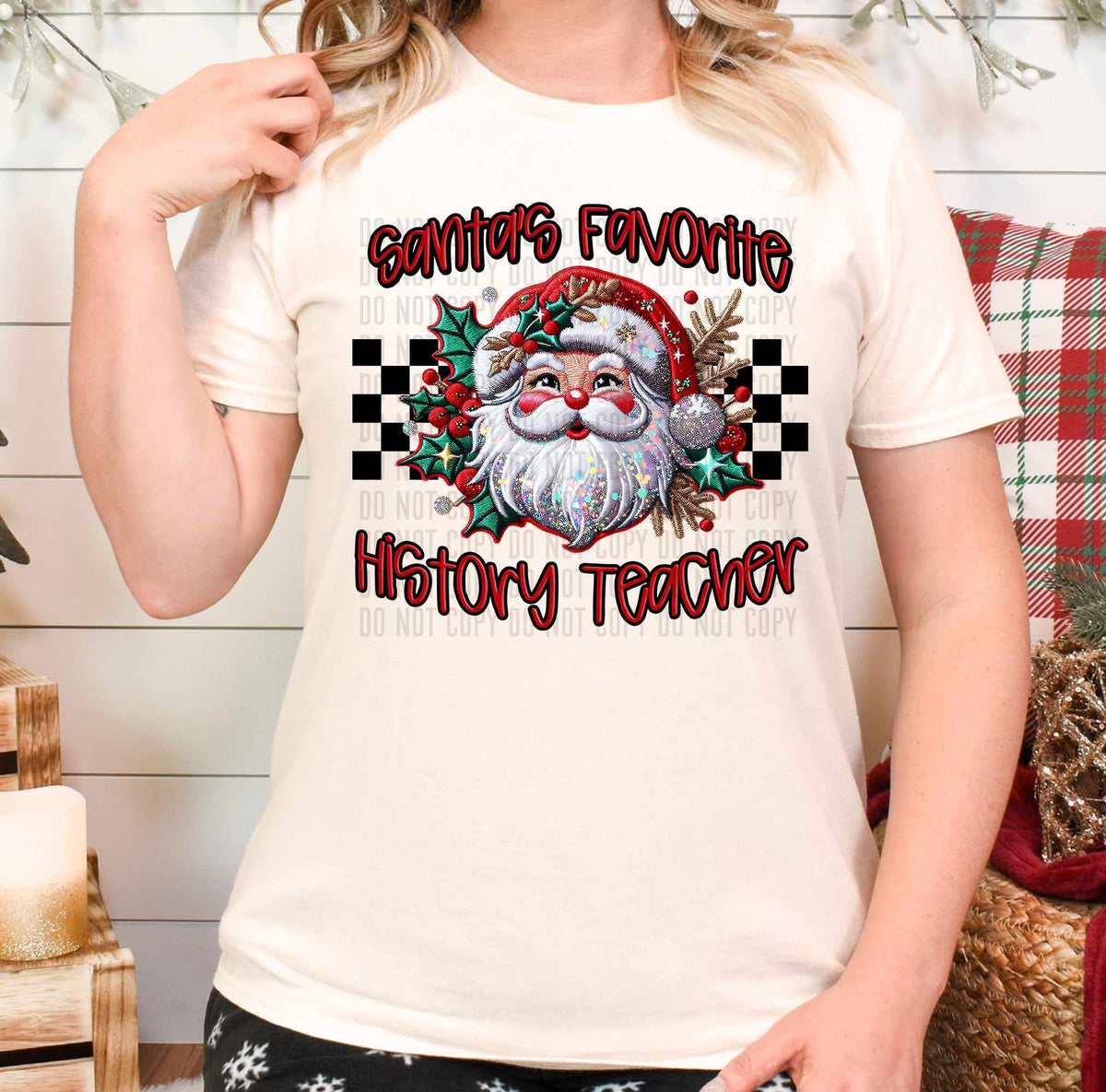 Santa’s favorite history teacher (caplinger) 62812 DTF transfer