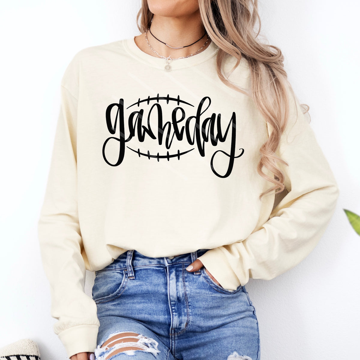 Game Day football stitch BLACK (county line) 111073 DTF transfer