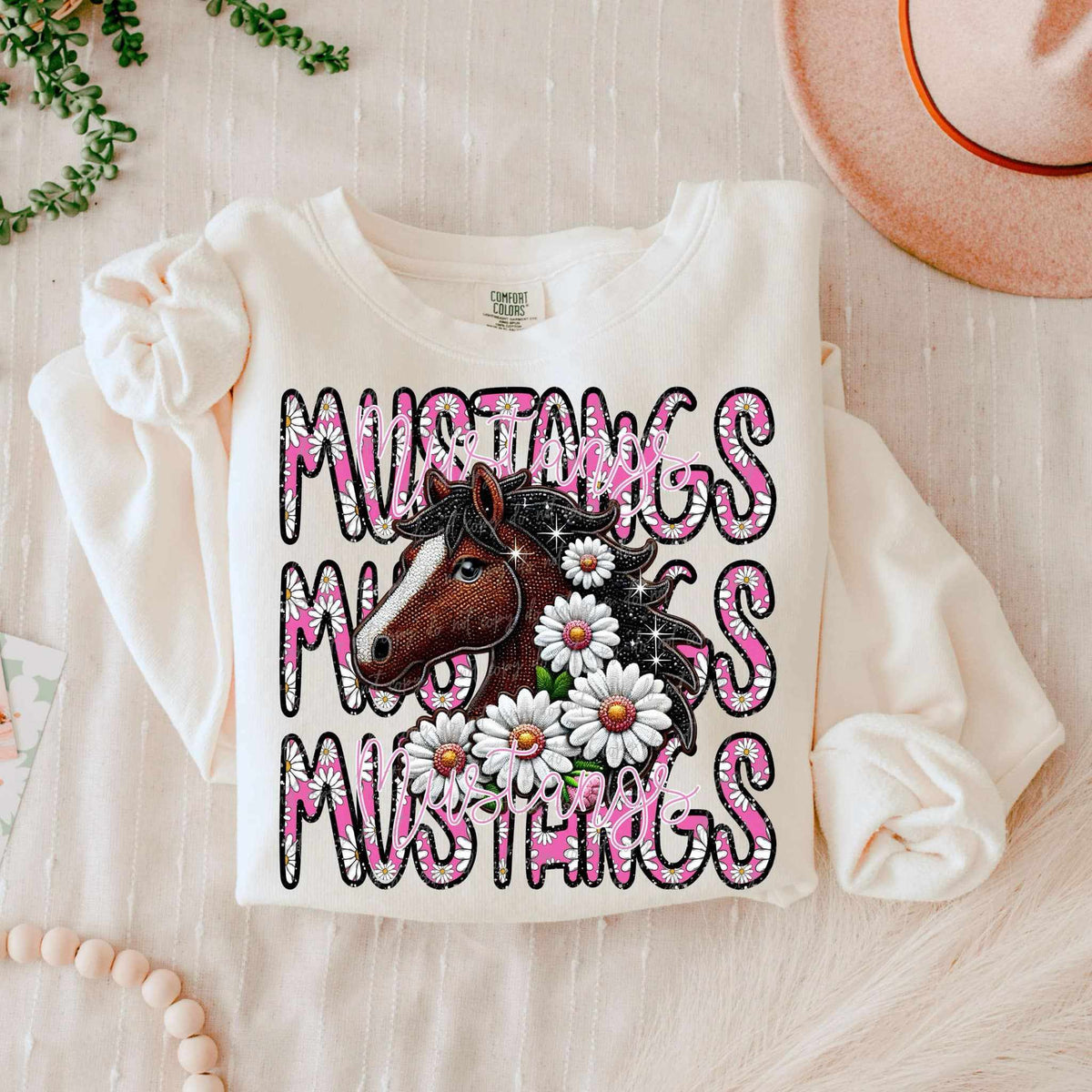 Mustangs floral stacked 80655 DTF transfer