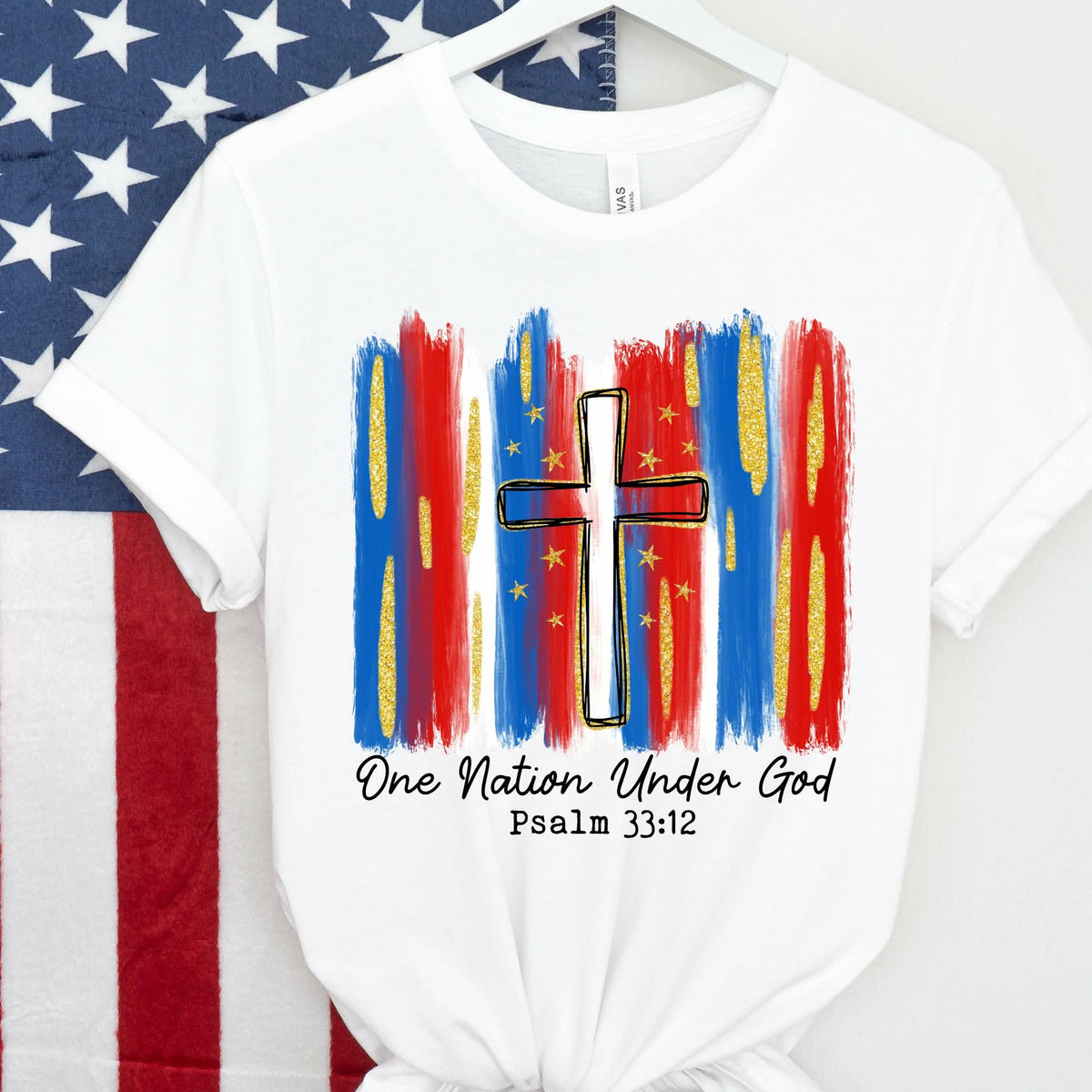 One nation under god brushstrokes Sunday Special DTF transfer