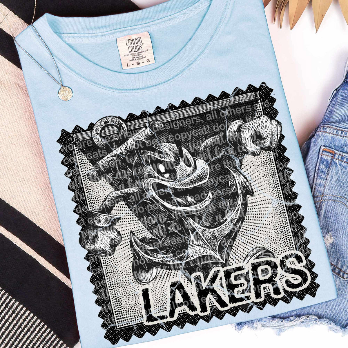 Lakers vintage stamp (TTD) DTF transfer